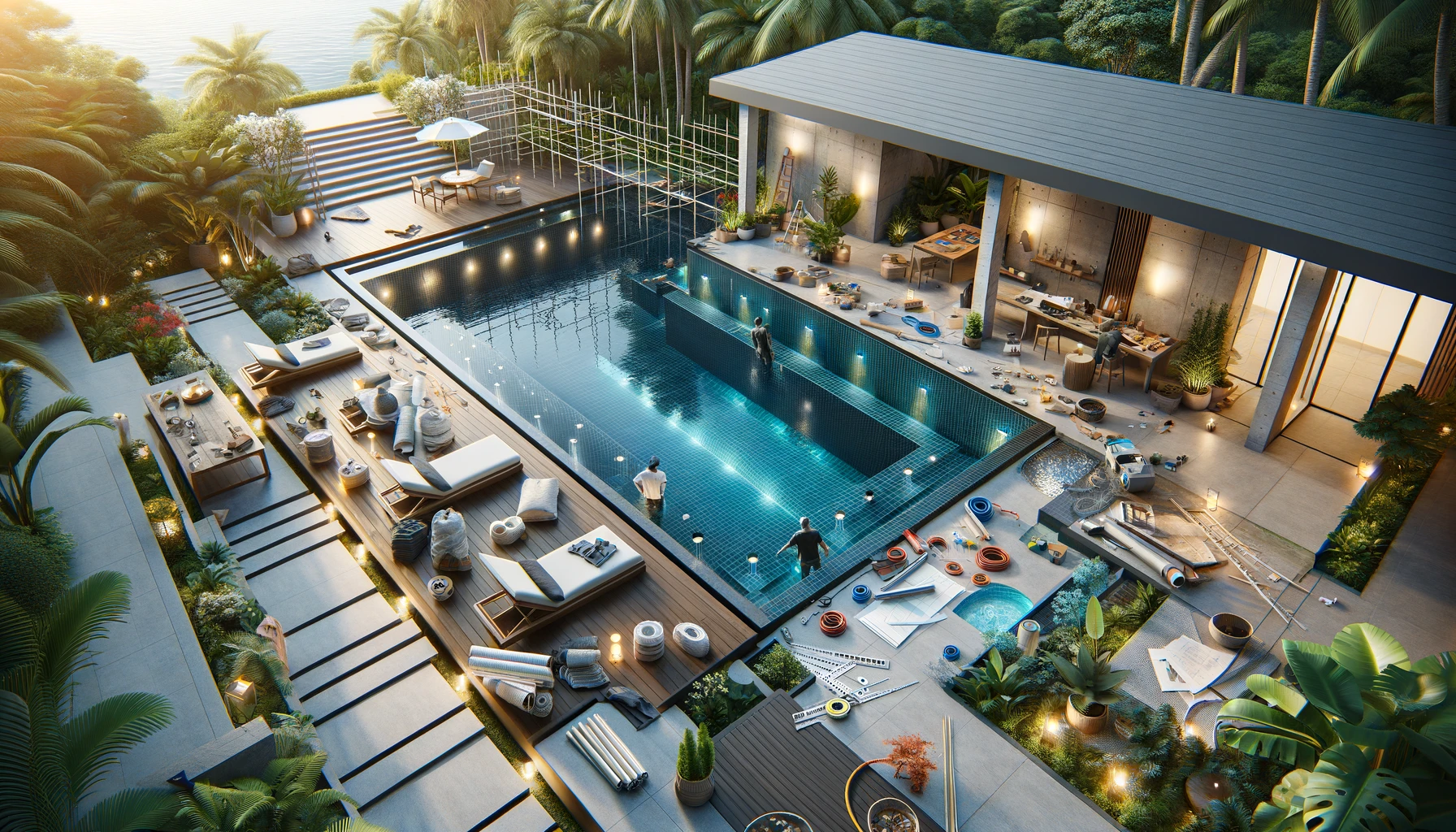 Les secrets de la construction d'une piscine à débordement | Shop Auto78